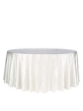 Large Ivory Premium Velvet Round Tablecloth for Weddining And Events